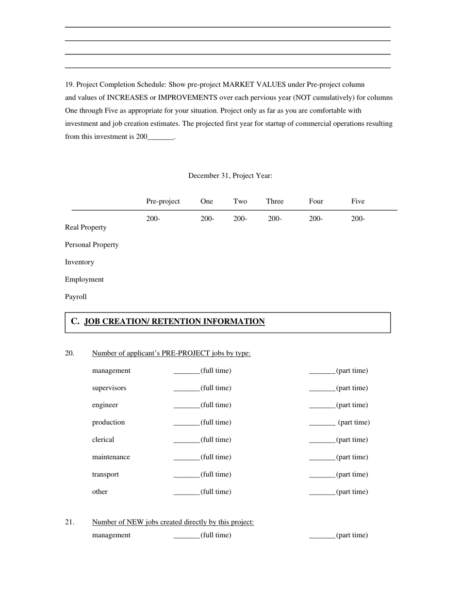 Municipal Job Creation Tax Credit Application - City of Toledo, Ohio, Page 3