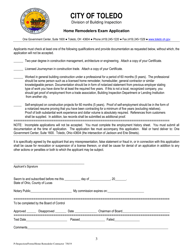 Home Remodelers Exam Application - City of Toledo, Ohio, Page 3