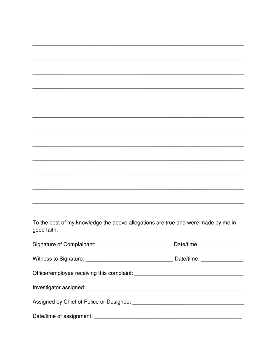 Public Complaint Form - City of Warren, Ohio, Page 3