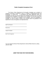 Public Complaint Form - City of Warren, Ohio, Page 4