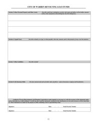 Revolving Loan Funds Application Forms - City of Warren, Ohio, Page 11