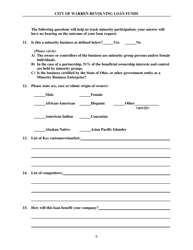 Revolving Loan Funds Application Forms - City of Warren, Ohio, Page 6