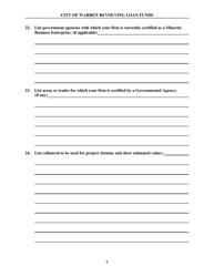 Revolving Loan Funds Application Forms - City of Warren, Ohio, Page 8