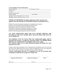 Fire Protection Plan Examination Application - City of Warren, Ohio, Page 2