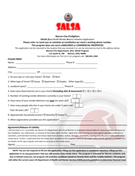 Document preview: Salsa (Save a Life Smoke Alarm) Initiative Application - City of Warren, Ohio