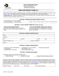 Document preview: Form CC-1 Employer Report Form - City of Peoria, Illinois