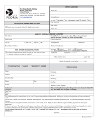 Document preview: New Single Family Building Permit Application - City of Peoria, Illinois