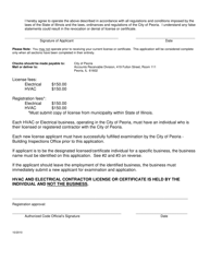 HVAC or Electrical Contractor License Application or Registration Certificate Application - City of Peoria, Illinois, Page 2