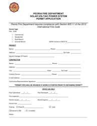 Document preview: Solar Voltaic Power System Permit Application - City of Peoria, Illinois