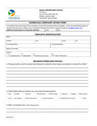Form WCIF-1 Workplace Complaint Intake Form - City of Peoria, Illinois, Page 2