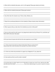 Form WCIF-1 Workplace Complaint Intake Form - City of Peoria, Illinois, Page 3