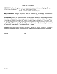 Form WCIF-1 Workplace Complaint Intake Form - City of Peoria, Illinois, Page 4