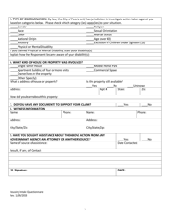 Housing Intake Questionnaire - City of Peoria, Illinois, Page 3