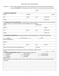 Employment Intake Questionnaire - City of Peoria, Illinois, Page 2
