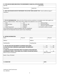 Employment Intake Questionnaire - City of Peoria, Illinois, Page 3