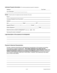 Local Historic Landmark/District Application - City of Peoria, Illinois, Page 2