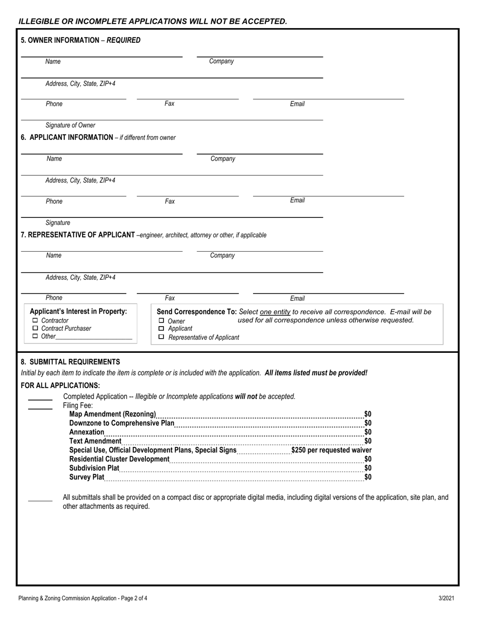 City Of Peoria, Illinois Planning And Zoning Commission Application 