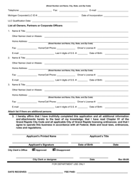 Business License Application - Liquor License - City of Grand Rapids, Michigan, Page 2