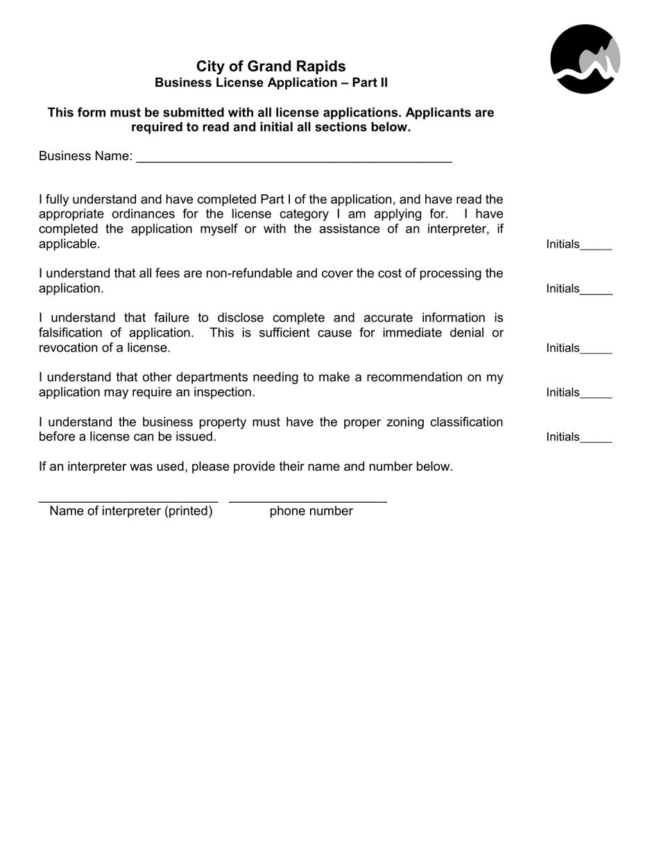 Business License Application - Liquor License - City of Grand Rapids, Michigan, Page 3
