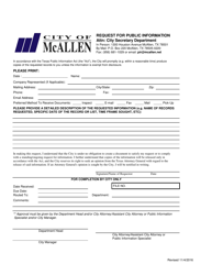 Texas Public Information Request Form Download Fillable PDF ...