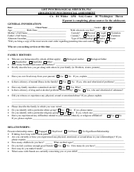 Document preview: Adolescent Psychosocial Assessment Form - List Psychological Services, Plc
