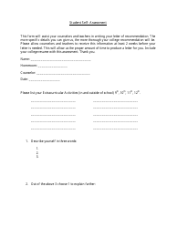 Student Self-assessment Form