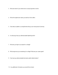 Student Self-assessment Form, Page 2