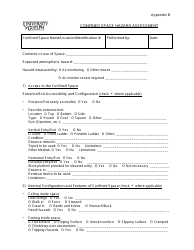 Document preview: Confined Space Hazard Assessment Form - University of Guelph