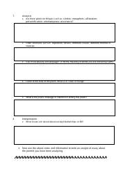 Poetry Analysis Worksheet, Page 2