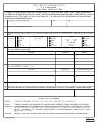 Form CG-6049 &quot;Personal Fitness Plan&quot;