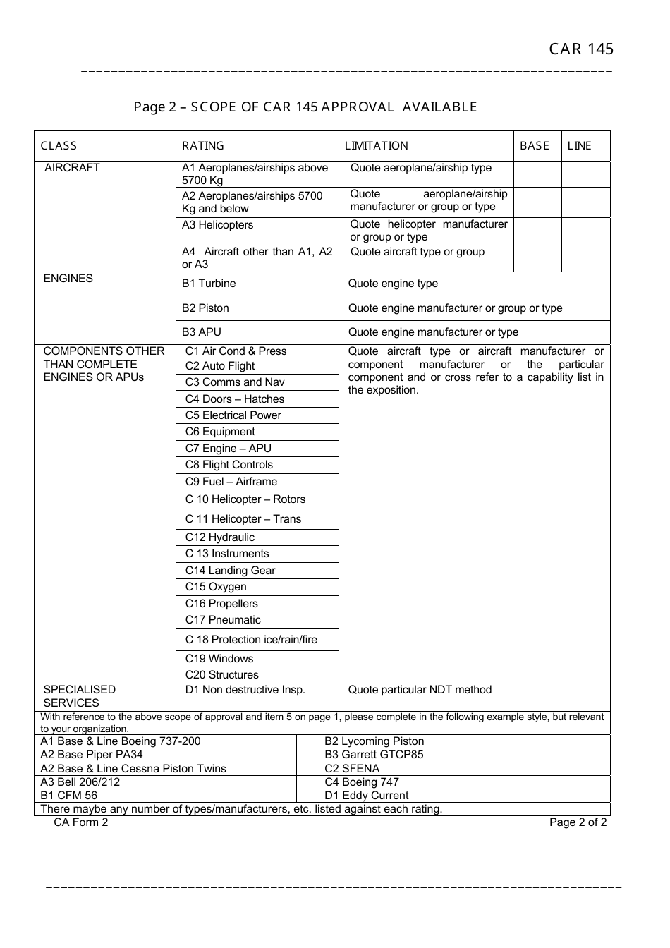 ca-form-2-download-printable-pdf-or-fill-online-car-145-approval-application-form-india