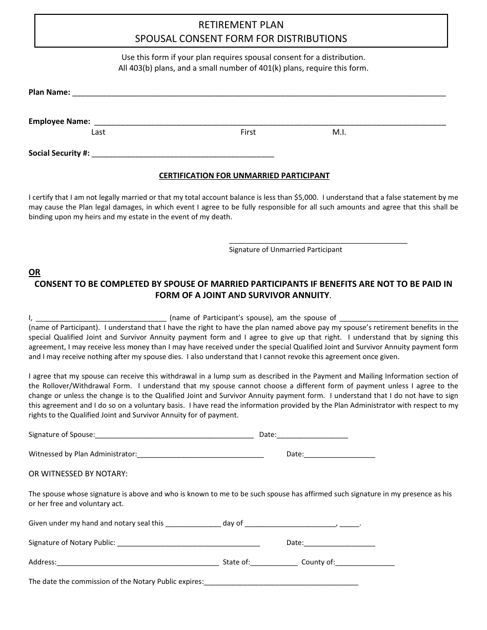 Spousal Consent Form Sample Fill Online Printable Fillable Blank Gambaran