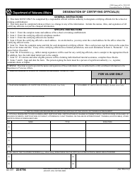 VA Form 22-8794 Designation of Certifying Official(S)