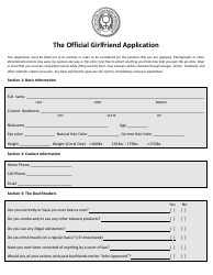 Document preview: Official Girlfriend Application Form