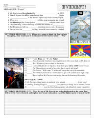 Everest Geography Worksheet With Answer Key