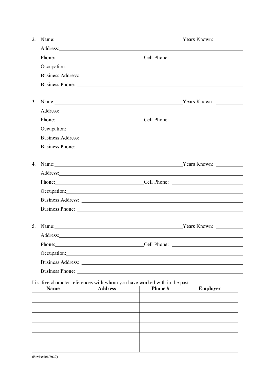 Personal History Statement - City of McAllen, Texas, Page 13