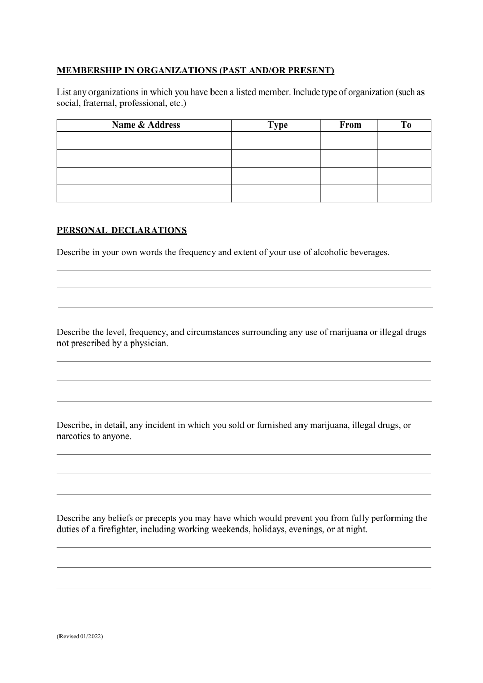 Personal History Statement - City of McAllen, Texas, Page 14