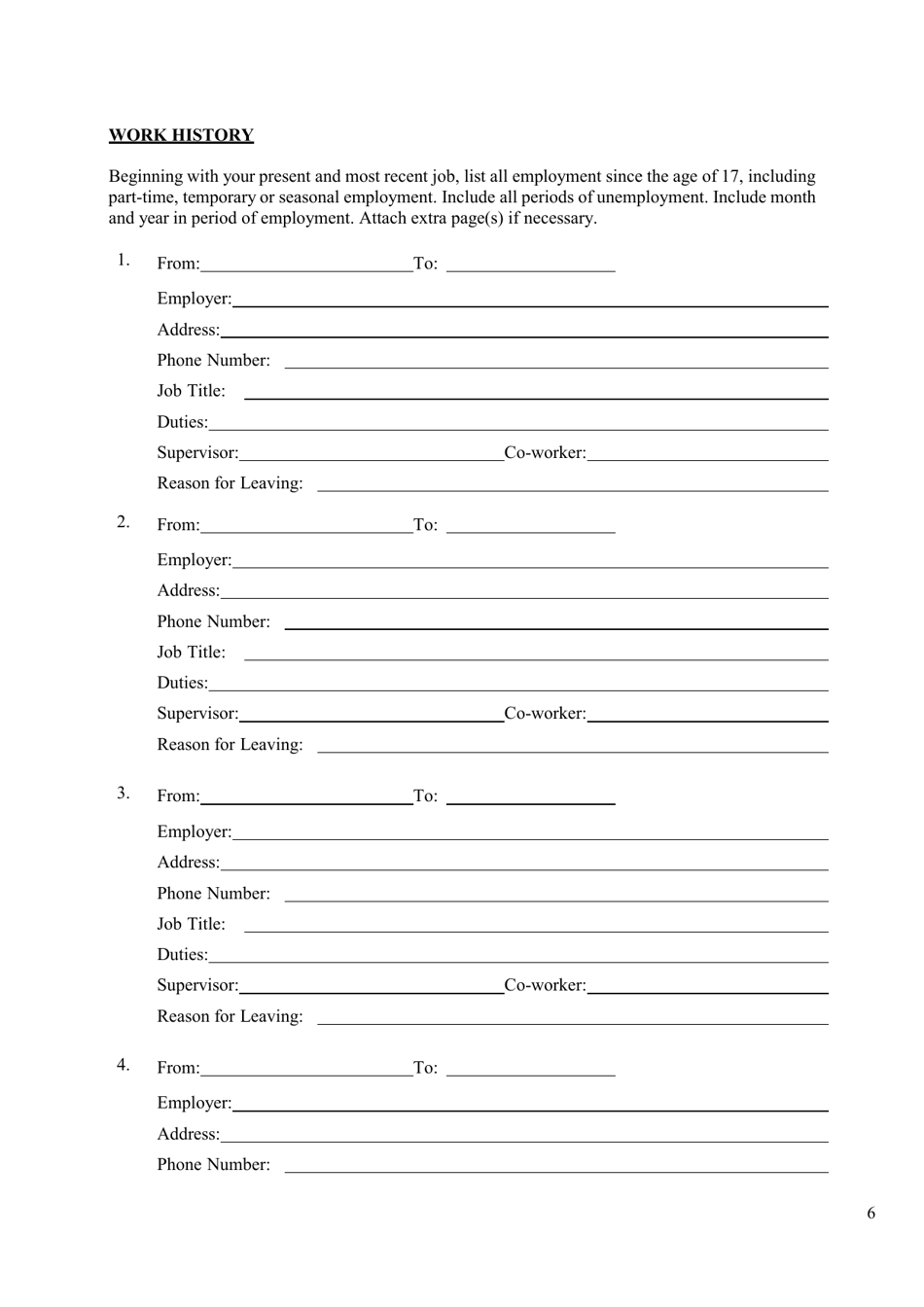 Personal History Statement - City of McAllen, Texas, Page 6