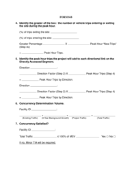 Form 8-B Traffic Worksheet for Small Projects - Highlands County, Florida, Page 2