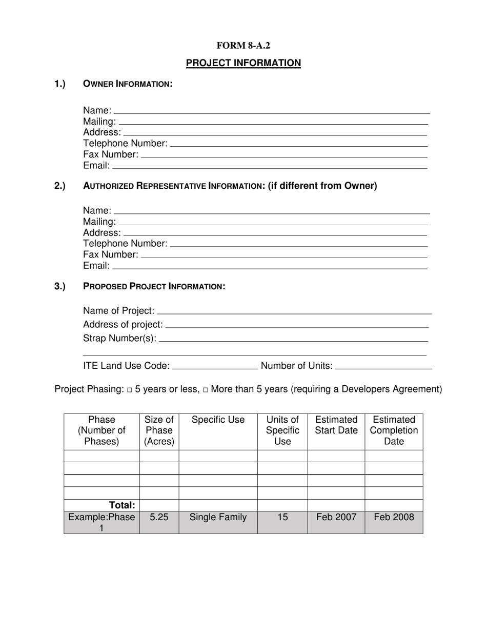 Form 8-A.2 Application for Transportation Concurrency Determination Within Adjacent Municipality Developments - Highlands County, Florida, Page 2