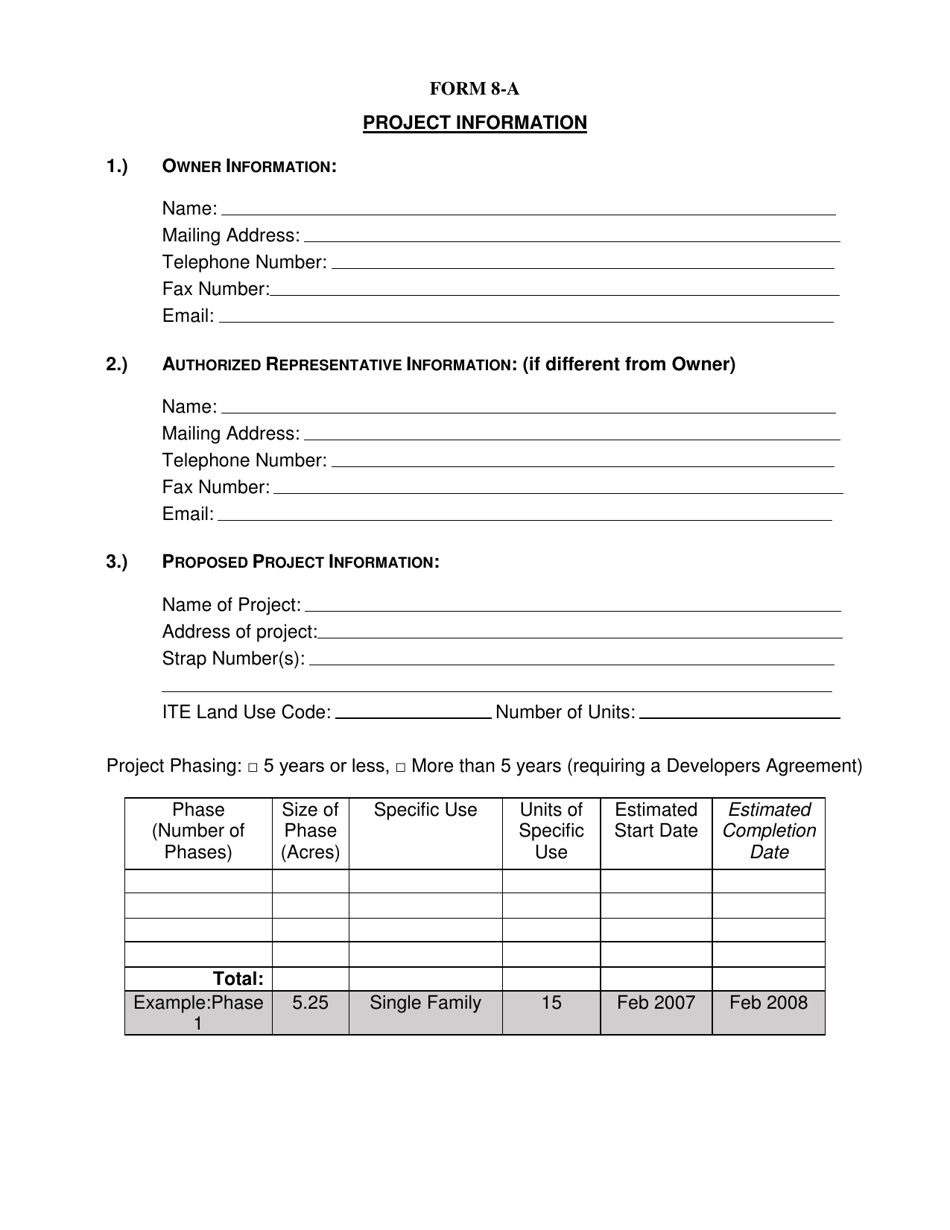 Form 8-A Application for Concurrency Determination - Highlands County, Florida, Page 2