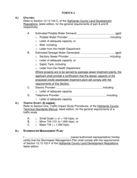 Form 8-A Application for Concurrency Determination - Highlands County, Florida, Page 3