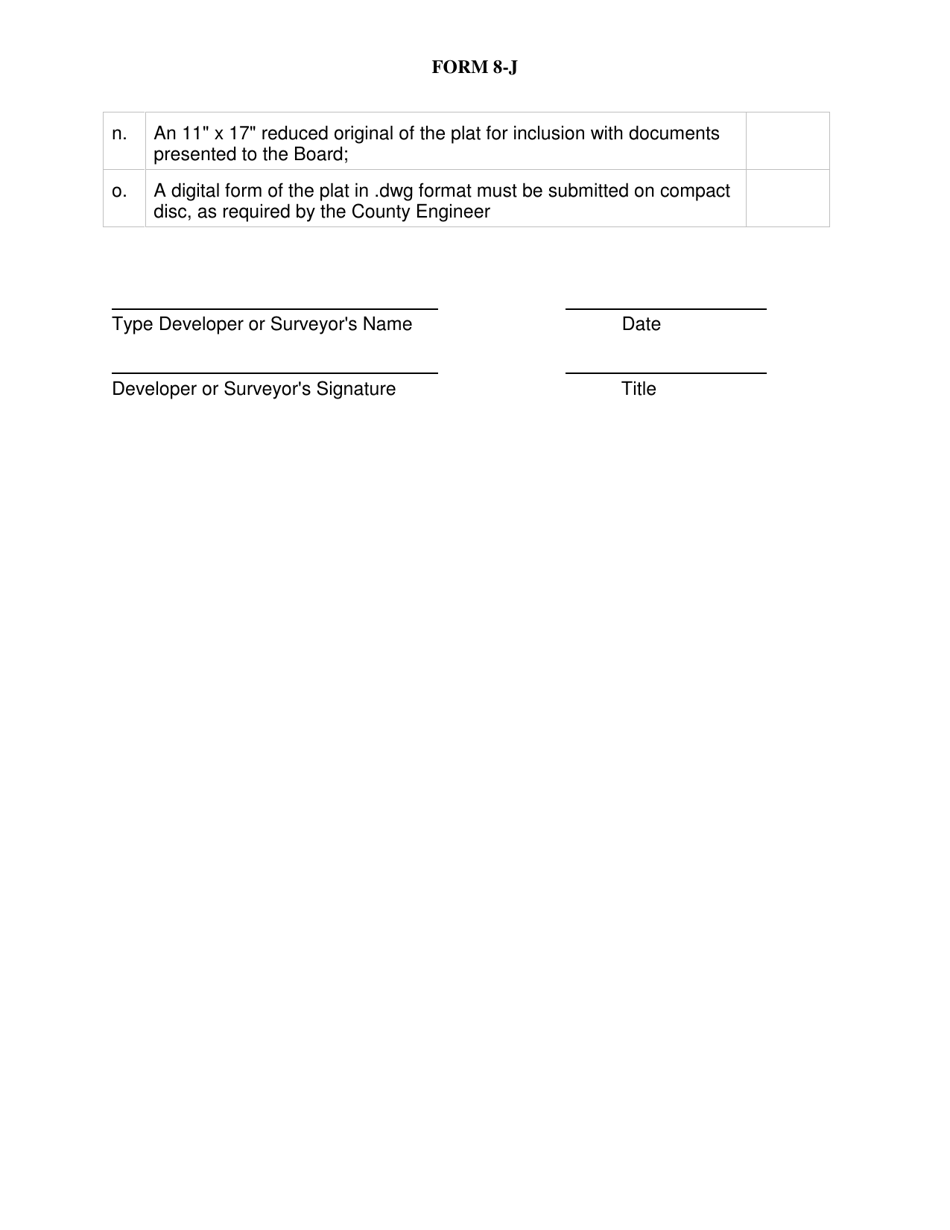 Form 8-J Application for Plat Recording - Highlands County, Florida, Page 2