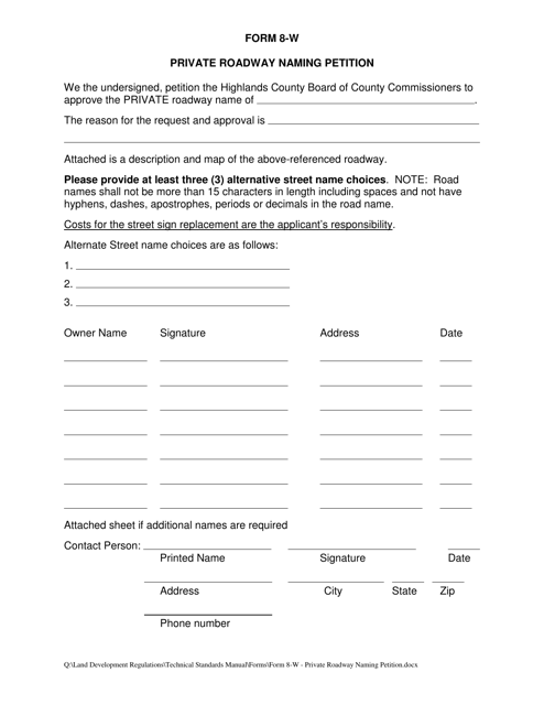 Form 8-W  Printable Pdf