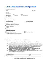 Document preview: Telework Agreement - City of Grand Rapids, Michigan