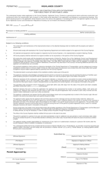 Document preview: Temporary Use/Construction Application/Permit for Public Right of Way/Public Lands - Highlands County, Florida
