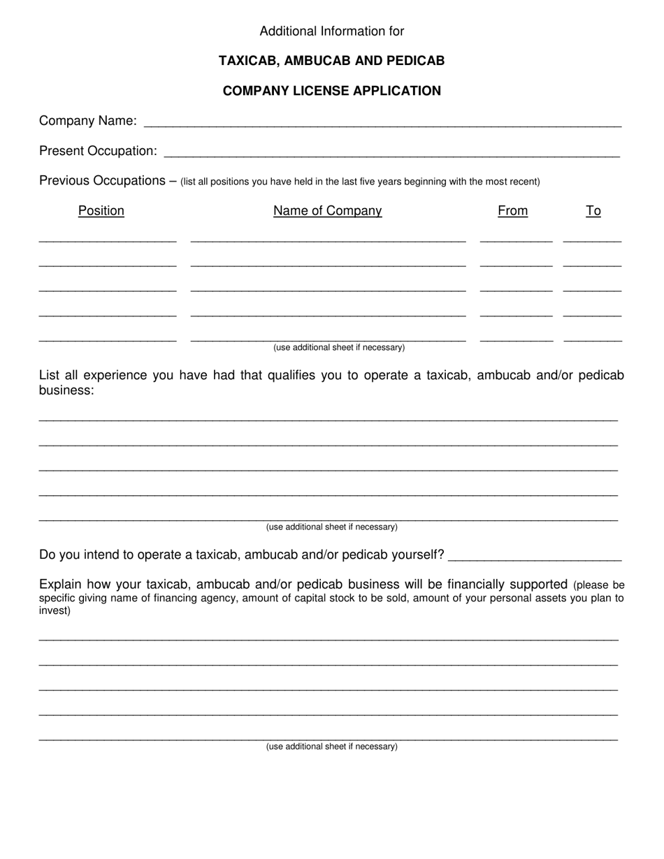 Business License Application - Ambucab / Ambulance / Taxicab / Pedicab Company - City of Grand Rapids, Michigan, Page 4