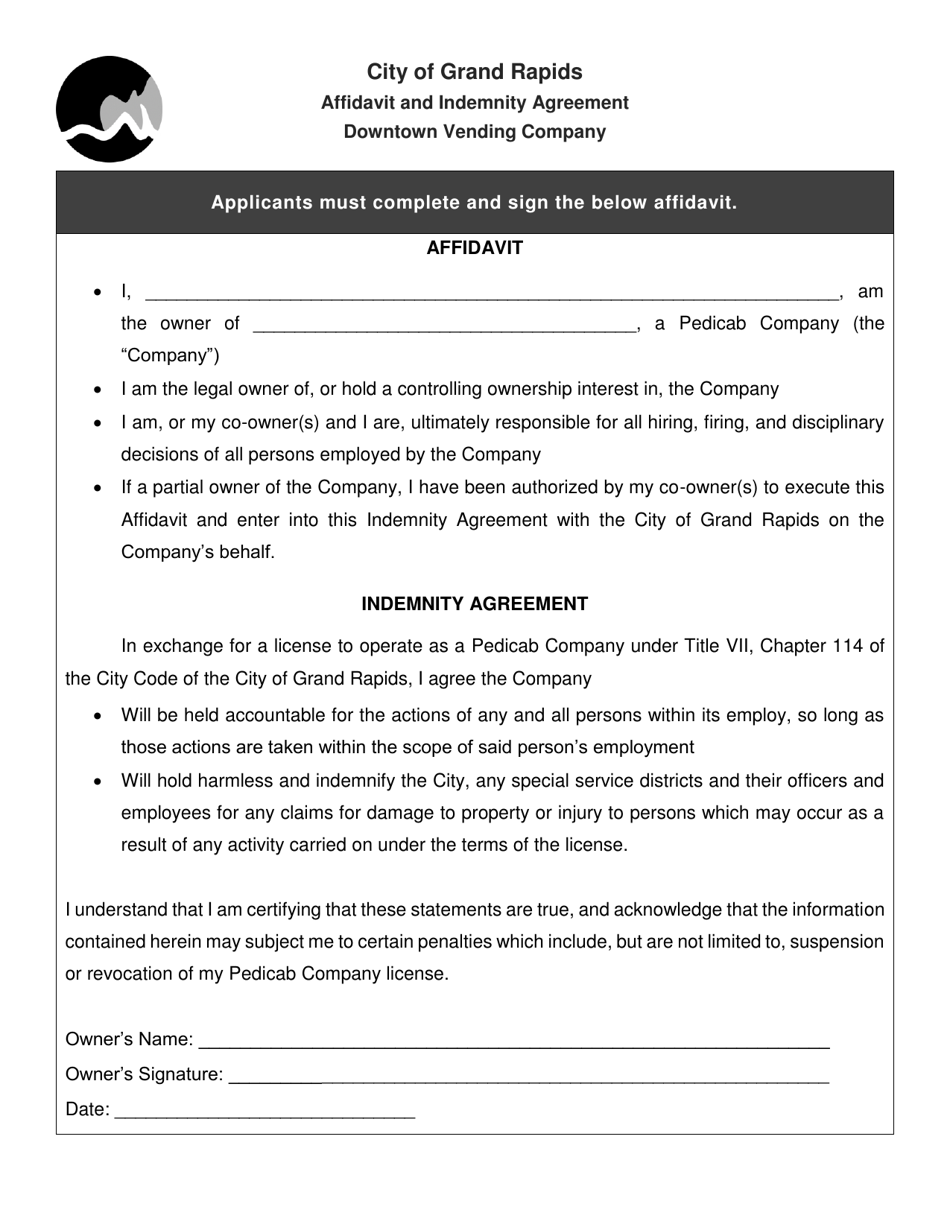 Business License Application - Ambucab / Ambulance / Taxicab / Pedicab Company - City of Grand Rapids, Michigan, Page 6