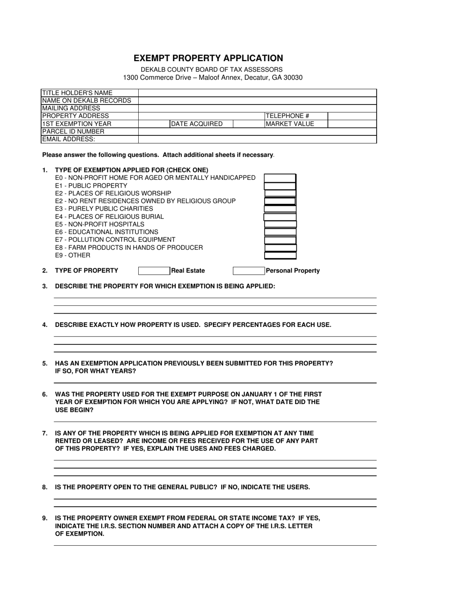Exempt Property Application - DeKalb County, Georgia (United States), Page 3