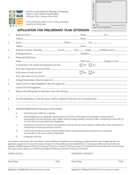 Document preview: Application for Preliminary Plan Extension - Warren County, Ohio